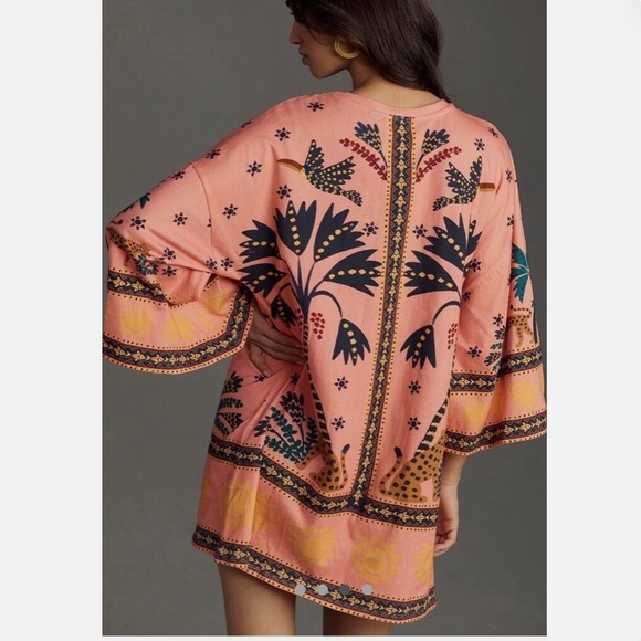 NWT Farm Rio for Anthropologie / Long Sleeve Printed Mini Shift / XL - Picture 2 of 5
